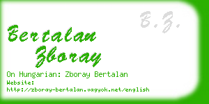 bertalan zboray business card